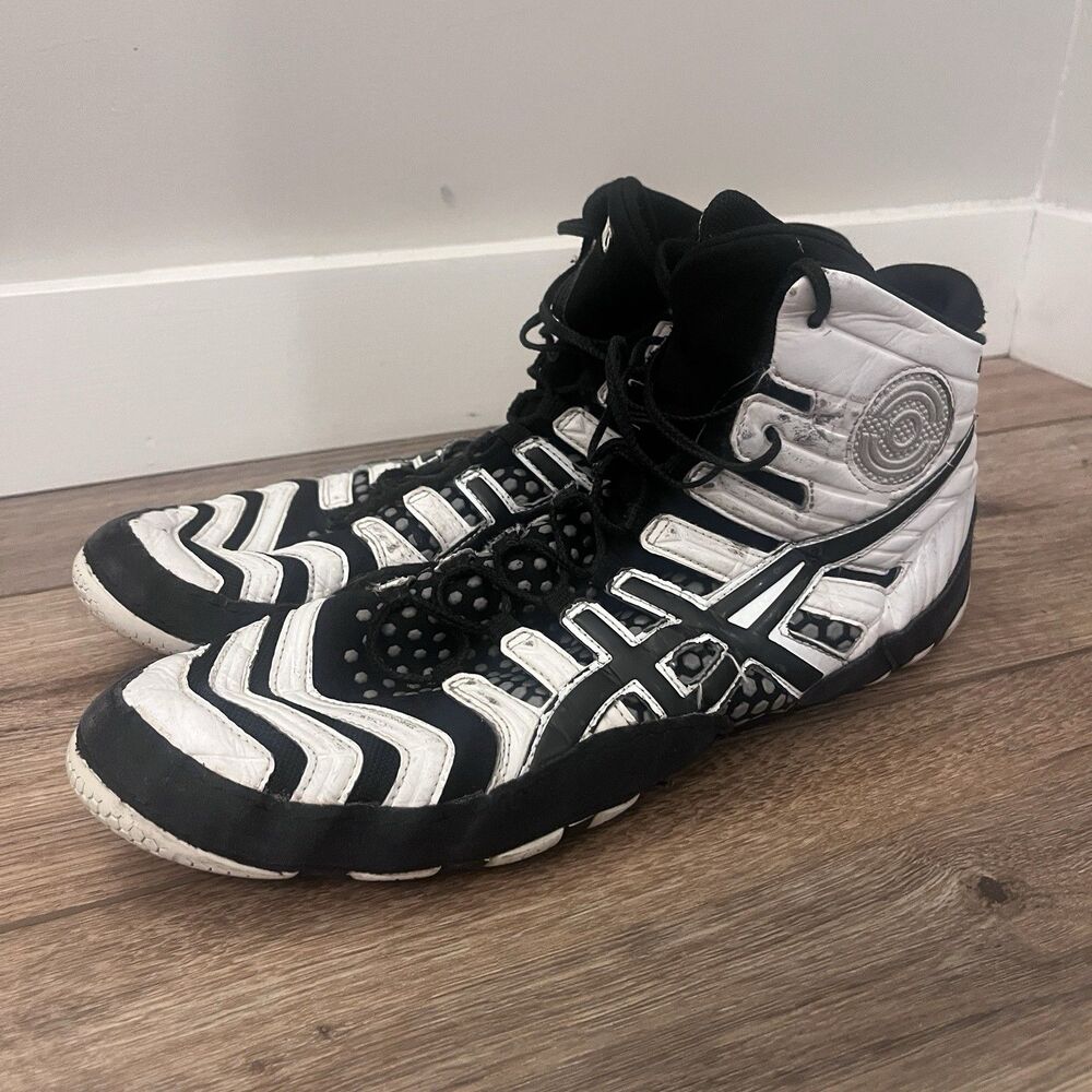 Asics Dan Gable Ultimate 4 J500Y White Black Wrestling Sneakers Shoes US Size 11